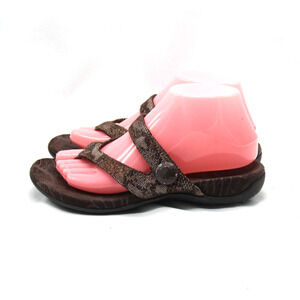 Orthaheel Cocoa Thong Sandals Womens 7 Brown Strap Slip On Comfort Flip Flops